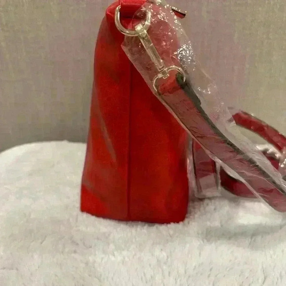 No brand cute red bag 8”x4”x8” with 10” on top - Picture 2 of 3